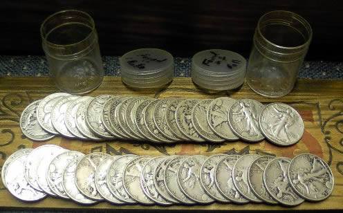 Semi-Full-Roll-Of-Silver-Halves